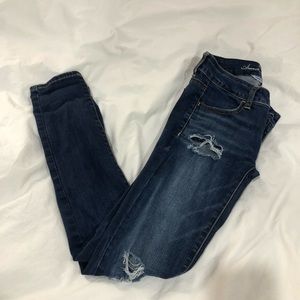Distressed American Eagle jeggings